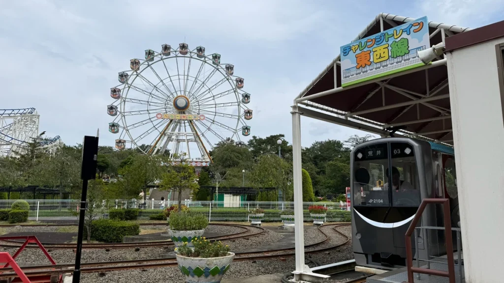 八木山ベニーランドの観覧車とチャレンジトレイン
